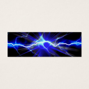 Blauwe gloeiende bliksem of elektriciteit mini visitekaartjes