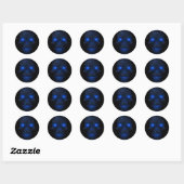 Blauwe gloeiende schedel ronde sticker (Vel)