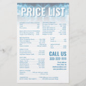 Blauwe gloeiende tanden glimlach tandarts prijslij briefpapier (Voorkant)