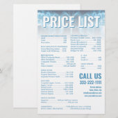 Blauwe gloeiende tanden glimlach tandarts prijslij briefpapier (Voorkant / Achterkant)