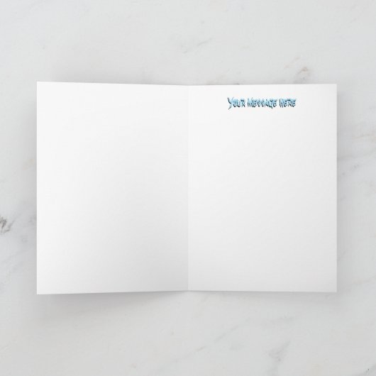 Blauwe Glow Skull Halloween bloemen Kaart (Binnen)