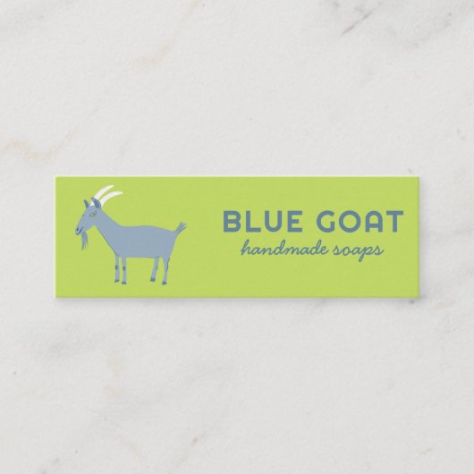 Blauwe GOAT-ambachtslieden Zeep Artisan Cute Boerd Mini Visitekaartje (Voorkant)