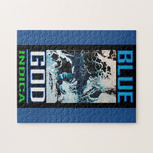 BLAUWE GOD INDICA LEGPUZZEL (Horizontaal)