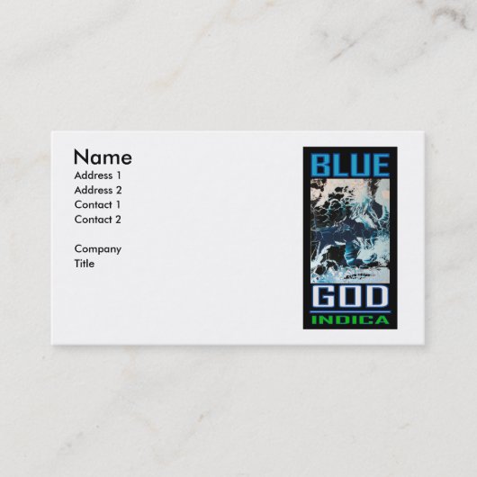 BLAUWE GOD INDICA VISITEKAARTJE (Voorkant)