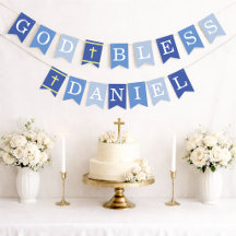 Blauwe God Zegen 6 Letters Naam Doop Eerste Commun