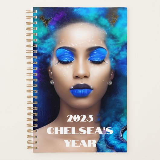 Blauwe godin van schoonheidsplanner planner (Voorkant)