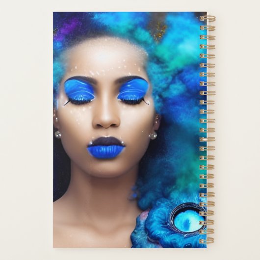 Blauwe godin van schoonheidsplanner planner (Achterkant)