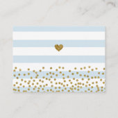 Blauwe Gold Baby shower Book Request Card-behuizin Informatiekaartje (Achterkant)