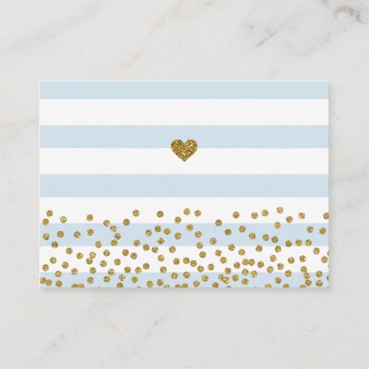 Blauwe Gold Baby shower Book Request Card-behuizin Informatiekaartje (Achterkant)