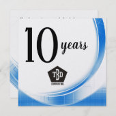 Blauwe golf 10 jaar beloning werknemer kaart (Voorkant / Achterkant)