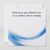 Blauwe golf 10 jaar beloning werknemer kaart (Achterkant)