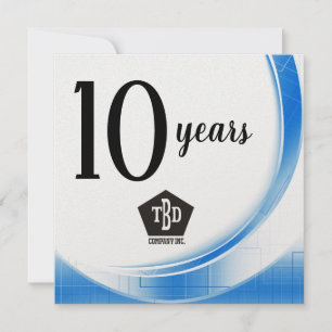 Blauwe golf 10 jaar beloning werknemer kaart