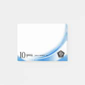 Blauwe golf 10 jaar beloning werknemer post-it® notes (Voorkant)