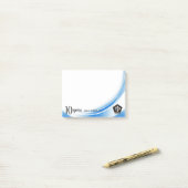 Blauwe golf 10 jaar beloning werknemer post-it® notes (Op bureau)