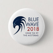Blauwe golf 2018 Tsunami verzet Midterm verkiezing Ronde Button 5,7 Cm (Voorkant)