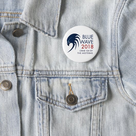 Blauwe golf 2018 Tsunami verzet Midterm verkiezing Ronde Button 5,7 Cm (In situ)