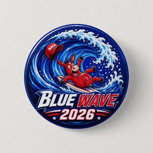 Blauwe Golf 2026 Ronde Button 5,7 Cm (Voorkant)