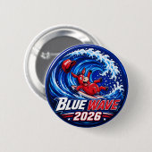 Blauwe Golf 2026 Ronde Button 5,7 Cm (Voorkant /achterkant)