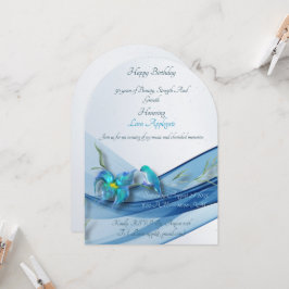 blauwe golf 50 jaar Verjaardag uitnodiging