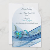 blauwe golf 50 jaar Verjaardag uitnodiging (Voorkant)