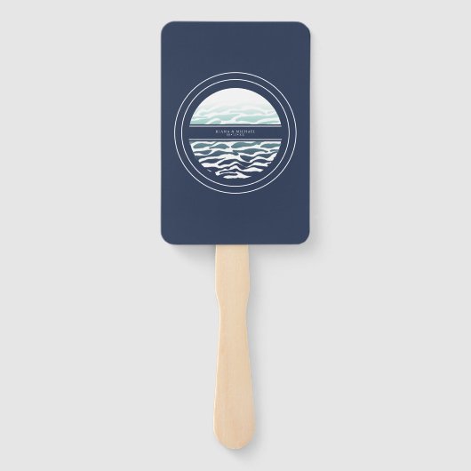 Blauwe golf anker bruiloft golf ID836 Handwaaier (Achterkant)