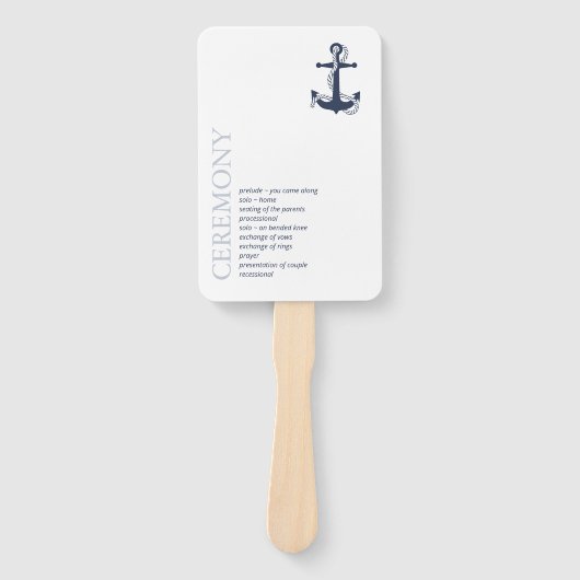 Blauwe golf anker bruiloft golf ID836 Handwaaier (Voorkant)