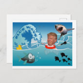 Blauwe golf/antitrump, briefkaart (Voorkant / Achterkant)