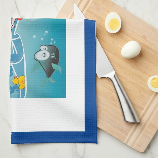 Blauwe golf/antitrump, theedoek (Quarter Fold)