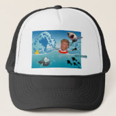 Blauwe golf/antitrump, Trucker Hat Trucker Pet (Voorkant)