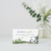 Blauwe Golf Baby Shower Luier Raffle Informatiekaartje (Staand voorkant)