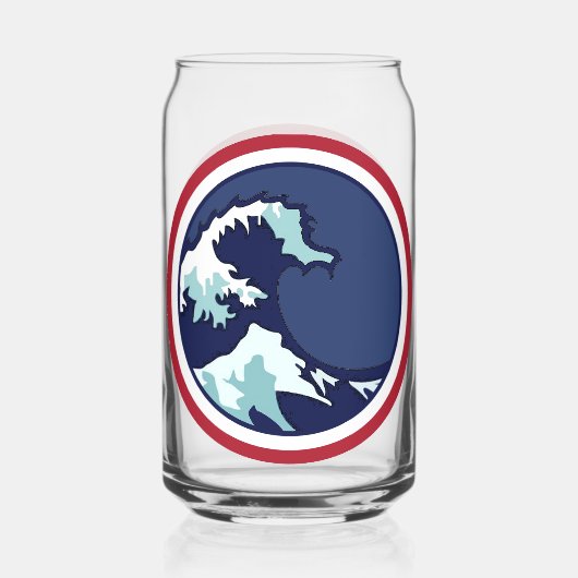 Blauwe golf blikvorm glas (Achterkant)