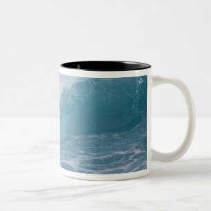Blauwe golf breekt, Maui, Hawaii, VS 2 Tweekleurige Koffiemok
