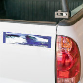 Blauwe golf bumpersticker (Op Truck)