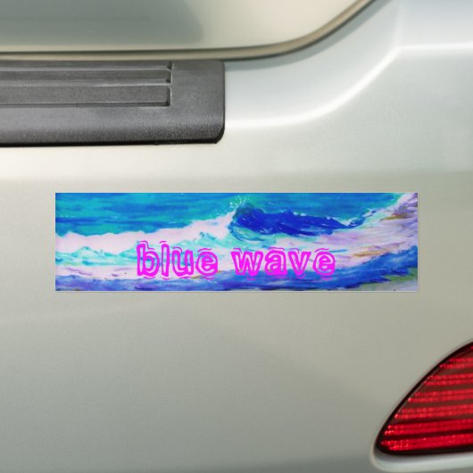 blauwe golf bumpersticker (Op auto)