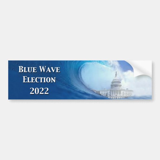 Blauwe golf Bumpersticker 2022 (Voorkant)