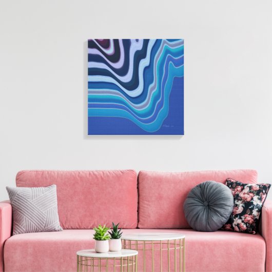 Blauwe Golf Canvas Afdruk (Insitu (Woonkamer))