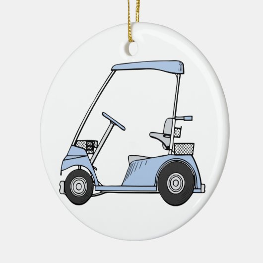Blauwe Golf Cart Keramisch Ornament (Links)