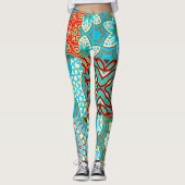 BLAUWE GOLF DESIGNER COLLAGE LEGGINGS (Voorkant)