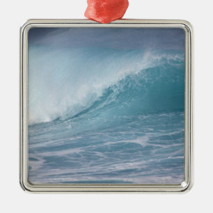 Blauwe golf die breekt, Maui, Hawaii, VS 2 Metalen Ornament