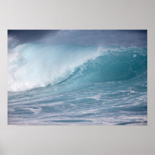 Blauwe golf die breekt, Maui, Hawaii, VS 2 Poster