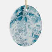 Blauwe golf in de Stille Oceaan Keramisch Ornament (Rechts)