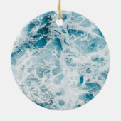 Blauwe golf in de Stille Oceaan Keramisch Ornament (Achterkant)