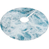 Blauwe golf in de Stille Oceaan Kerstboom Rok (Gekanteld)