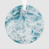Blauwe golf in de Stille Oceaan Ornament (achterkant)
