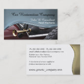 Blauwe golf klassieke auto visitekaartje (Voorkant / Achterkant)