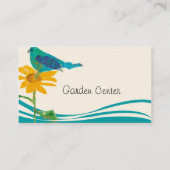 Blauwe golf landschap Tuinvogel Visitekaartje (Achterkant)