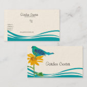 Blauwe golf landschap Tuinvogel Visitekaartje (Voorkant / Achterkant)