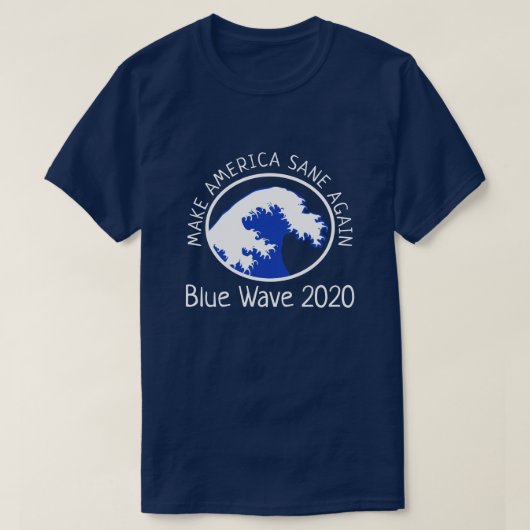 Blauwe golf "maak Amerika weer normaal" democratis T-shirt (Design voorkant)