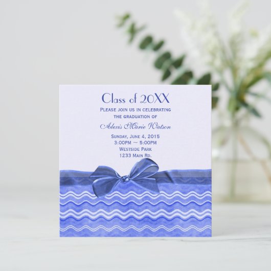 Blauwe golf met bogen kaart (Staand voorkant)