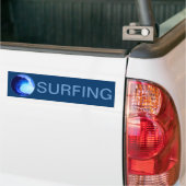 blauwe golf met coole surf stijl bumpersticker (Op Truck)